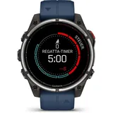 quatix® 8 Pro - 47 mm Schwarz/Titanium Titan mit QuickFit®-Silikon-Armband 22 mm Kapitänsblau