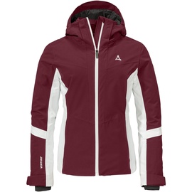 Schöffel Ski Jacket Kanzelwand L, komfortable Skijacke mit 4-Wege-Stretch, wasserdichte und atmungsaktive Outdoorjacke mit Skiticket-Tasche, dark burgundy, 44