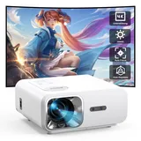 jimveo Beamer 4K KI Auto Fokus Auto 4D Trapezkorrektur Jimveo 23000L Full HD 1080P Unterstützt 4K Beamer Heimkino WiFi6 Bluetooth Smart Beamer Projector 50% Zoom 300 ''Display Led Outdoor Handy Projektor
