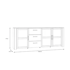 Höffner Sideboard ¦ weiß ¦ Maße (cm): B: 220 H: 87 T: 42.0