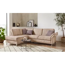 Ecksofa SIT & MORE "Clio L-Form", beige, B:254cm H:89cm T:190cm, Sofas, wahlweise mit Bettfunktion und Bettkasten, inklusive Federkern
