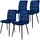 ML-Design Esszimmerstühle 4Er Set Dunkelblau mit Rückenlehne mit Samtbezug