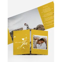 Hochzeitskarten Einladungen selbst gestalten mit Spruch und Fotos im Onlinedesigner bei Meine-Kartenmanufaktur.de