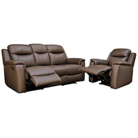 Ledergarnitur Relax 3+1 - Braun - EVASION