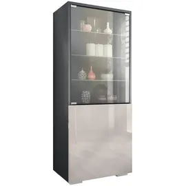 Vladon Standvitrine Granada 50 x 122,5 x 34,5 cm Grau