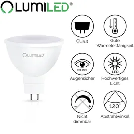 Lumiled 10x Led-lampe Gu5.3 Strahler MR16 8W = 80W 720lm 6500K Kaltweiß LUMILED