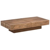 Woodkings Couchtisch Amberley Holz, Echtholz modern, Design, Massivholz exklusiv, Lounge Coffee Table günstig (Mango, 140x70)