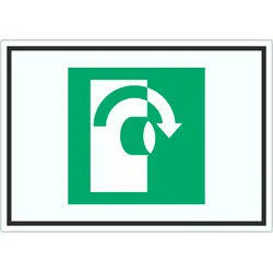 Zum Öffnen im Uhrzeigersinn drehen Symbol Aufkleber A7 (74x105mm)