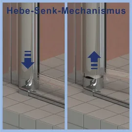 AQUABATOS Runddusche mit Pendeltür 90 x 90 cm Silber Sicherheitsglas