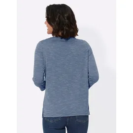 Casual Looks WITT WEIDEN 3/4-Arm-Shirt in jeansblau-ecru-gemustert | Gr.: 48,