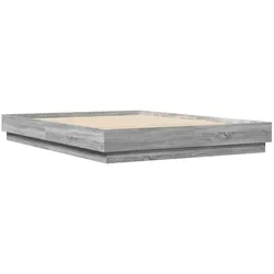 vidaXL Bettgestell mit LED Grau Sonoma-Eiche 150x200 cm