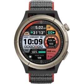 Amazfit Cheetah Pro BT 47 mm Titan schwarz Nylonarmband grau M