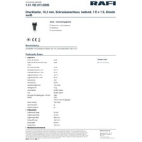 RAFI 1.01.102.011/0205 Drucktaster 250V 2A tastend (L x B x H) 22 x 22 x 44.5mm