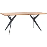 Caserta Esstisch Massivholz Größe wählbar Eiche, geölt, Größe Tischplatte:180 x 90 cm - Braun/Schwarz