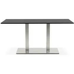 Kadima Design Designertisch, Stahlbeinen, 160x80 cm, vielseitig, robust. Schwarz