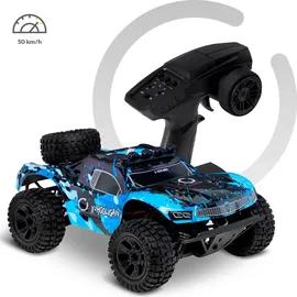 Overmax X-Hooligan Großes Schnelles Ferngesteuertes Auto, Maßstab 1:10, Geschwindigkeit 50 km/h Reichweite 100 Meter, 4x4-Antrieb 40 Minuten Fahrspaß LED-Beleuchtung