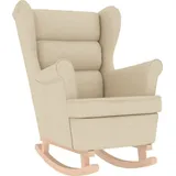 Schaukelsessel Creme 74x90x102 cm Stoff - Creme