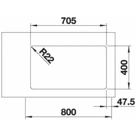 Blanco Andano 500/180-U links Edelstahl Seidenglanz + Handbetätigung + InFino
