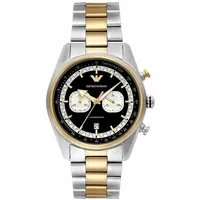 Emporio Armani Herren Analog Quarz Uhr mit Edelstahl Armband