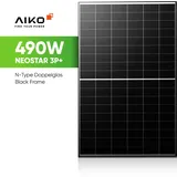 AIKO Solar 490W Glas-Glas Black Frame Solarmodul – Neostar 3P+ N-Type ABC A490-MCE54Dw