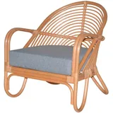 Mid.you Relaxsessel, Honig, Holz, Textil, Rattan, massiv, Uni, 70x80.5x72 cm, inklusive Armlehnen, Wohnzimmer, Sessel, Relaxsessel