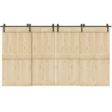 vidaXL Schiebetürbeschlag-Set 400 cm Stahl Schwarz
