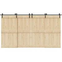 vidaXL Schiebetürbeschlag-Set 400 cm Stahl Schwarz