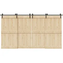 vidaXL Schiebetürbeschlag-Set 400 cm Stahl Schwarz