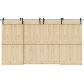 vidaXL Schiebetürbeschlag-Set 400 cm Stahl Schwarz