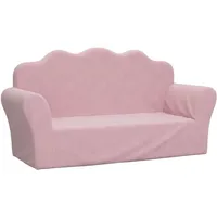 vidaXL Kindersofa 2-Sitzer rosa weich plüsch