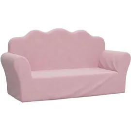 vidaXL Kindersofa 2-Sitzer rosa weich plüsch