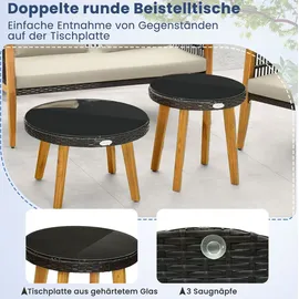 Costway Polyrattan Set 5-tlg. Braun