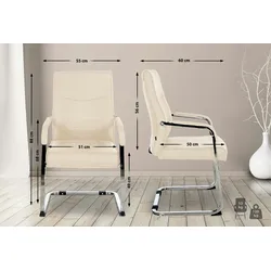 CLP Besucherstuhl Hobart creme/Stoff