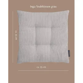 Magma Heimtex Stuhlkissen 35 x 35 x 5 cm grau gestreift 2-tlg.