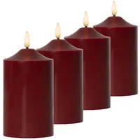 MARELIDA LED Kerzenset 4 St. rot