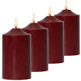 MARELIDA LED Kerzenset 4 St. rot