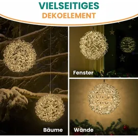 Gartenpirat Kugel 40 cm Aluminium 200 LED warmweiß