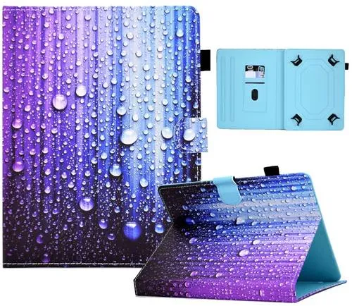 Kunstleder Tablet Cover Tasche Wassertropfen für Lenovo Tab M10 Plus 3. Gen Blau Hülle Case Etui