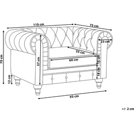 Beliani Sessel Chesterfield