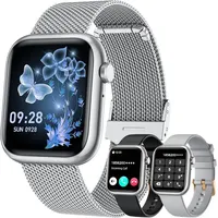TAOLOON G104sl Smartwatch (4,6 cm, android ios), Damen Smartwatch mit 1.83 Zoll Display Bluetooth Telefonfunktion silberfarben