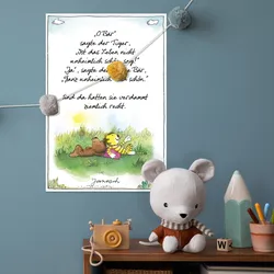 LuckyLinde Wanddekoobjekt »Der kleine Tiger und der kleine Bär - JANOSCH Zitat«, (1 St.), Exklusive JANOSCH Kindermotive, Stahlschild LuckyLinde bunt