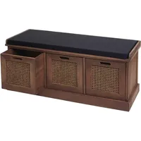 Mendler Sitzbank HWC-J49, Polsterbank Garderobenbank, Kissen Aufbewahrungsboxen Staufach 47x110x40cm