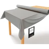 LILENO HOME Tischdeckenrolle 1,10 x 25 m - Tischdecke Mittelgrau aus Vlies - Stoffähnlich, abwaschbare Tischdecke als Rolle, Meterware Tischtuchrolle - Einweg Papiertischdecke Rolle Alternative