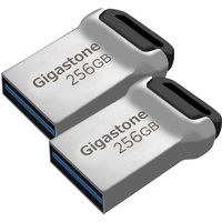 Gigastone Z90 256GB 2er-Pack USB 3.1 Flash-Laufwerk, Mini Fit Metall Wasserdicht Kompakt Pen Drive, Zuverlässige Leistung Thumb Drive, USB 2.0 / USB 3.0 Schnittstelle kompatibel