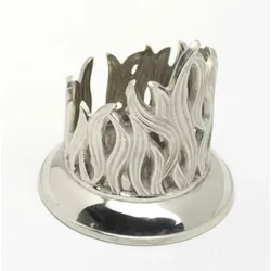 Kerzenleuchter Flammen Design für Ø 5 cm Kerzen, Messing vernickelt Silber