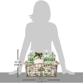 Brubaker Beautyset Bade- und Dusch Set Aloe Vera - 13-teiliges Geschenkset in dekorativem Korb