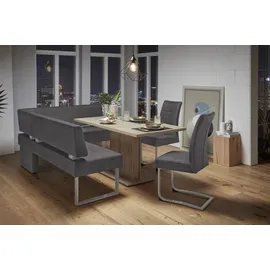 Home Affaire Eckbank HOME AFFAIRE "Rab", schwarz (schwarz (arizona 4420), silberfarben), B:200cm H:88cm T:160cm, Polyester, Sitzbänke, Eckbank, in 2 Breiten (180 oder 200 cm), Bezug in verschiedenen Qualitäten