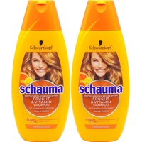 2x Schauma Frucht Vitamin Shampoo 400ml mit Superfrucht-Extrakten normales Haar