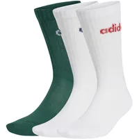 Adidas Unisex Linear Crew Cushioned Socks 3 Pairs, Collegiate