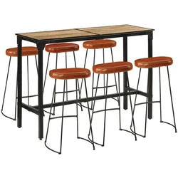 vidaXL 7-tlg. Bar-Set Raues Mangoholz und Metall